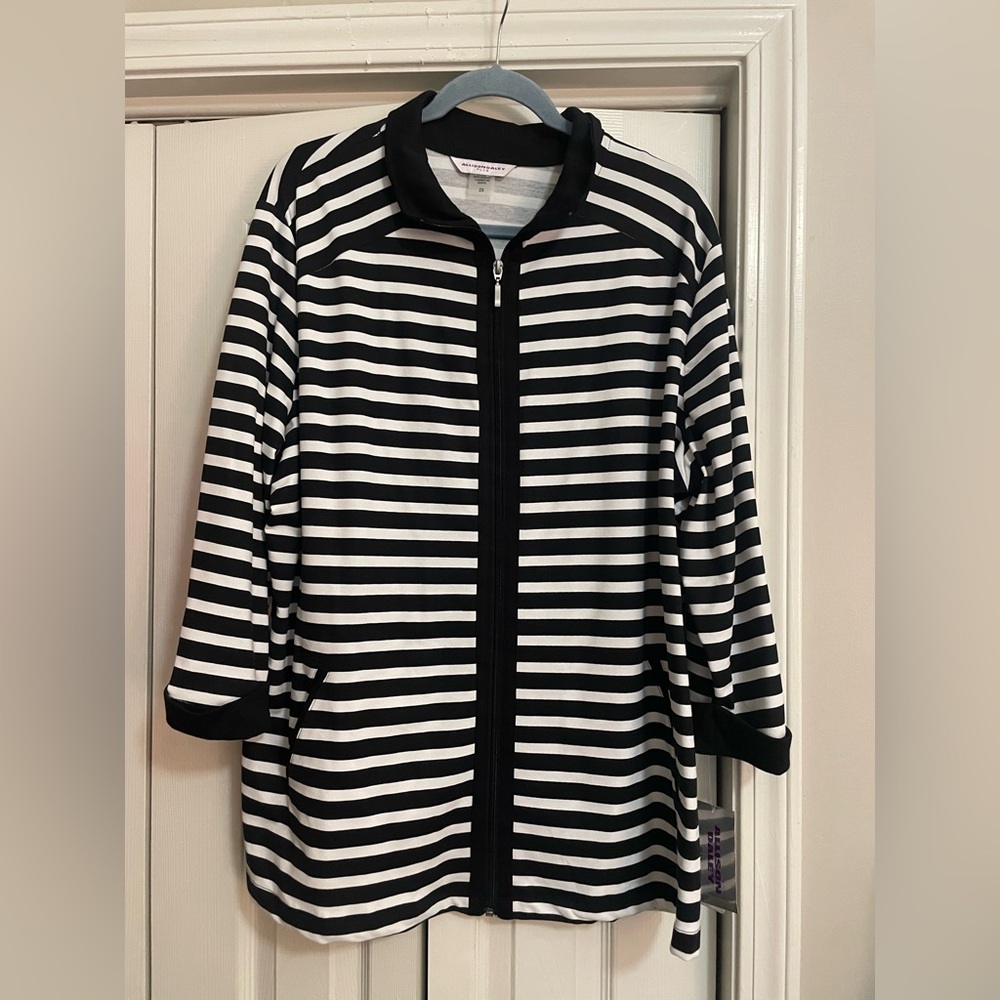 Allison Daley Black and White Striped Jacket